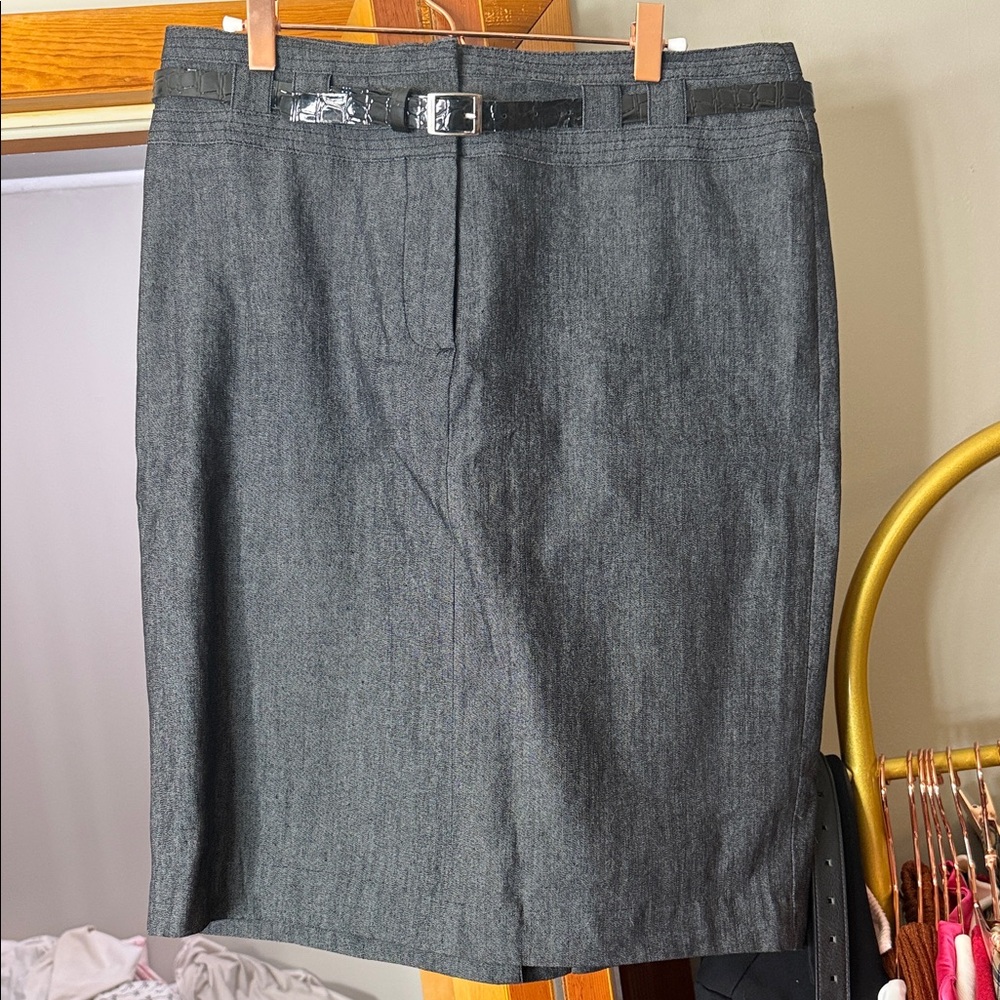 Dress Barn Charcoal Pencil Skirt with Belt